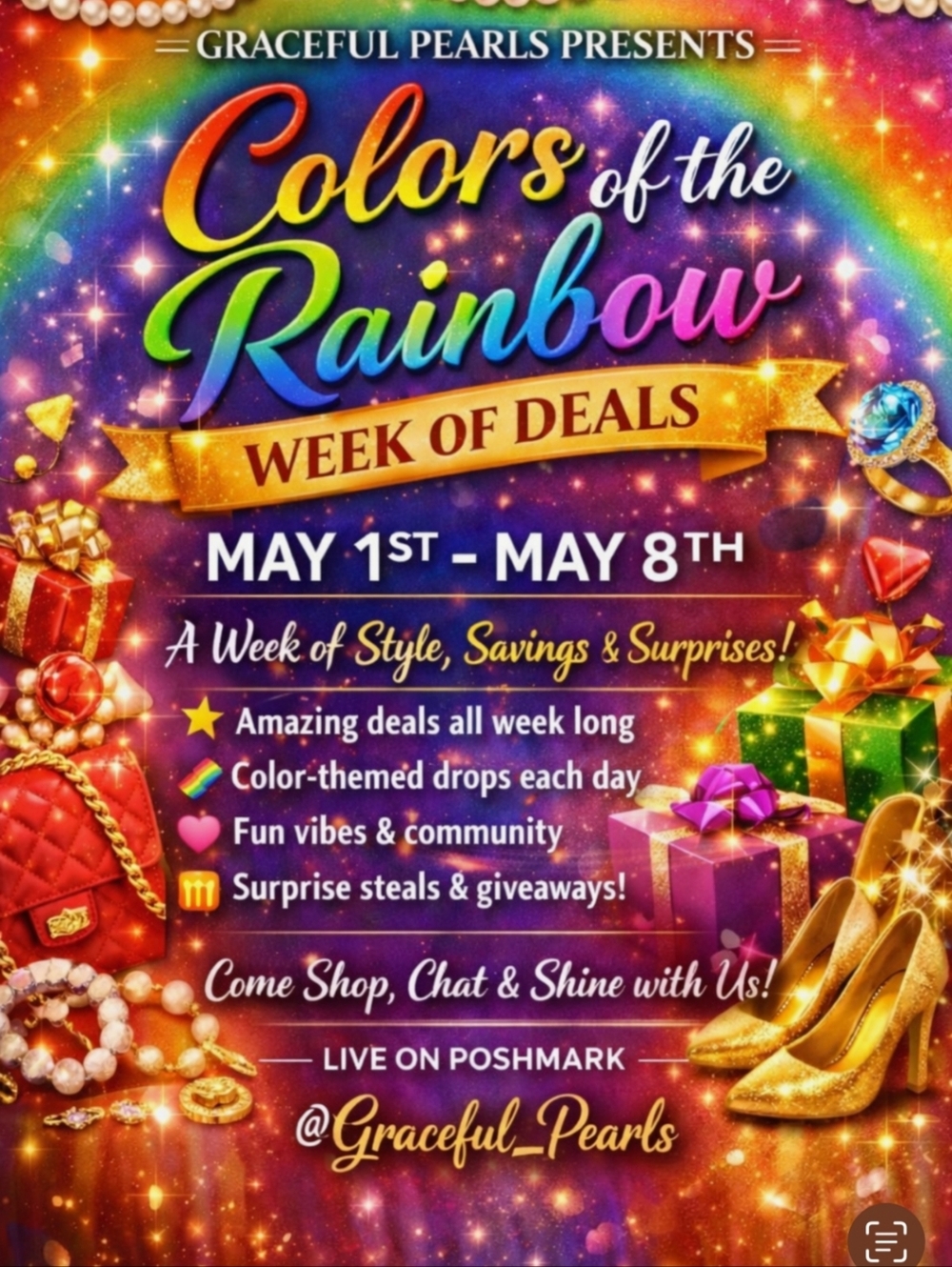 GRACEFUL PEARLS WEEK OF "COLORS OF THE RAINBOW" 5/1-5/8 5:00PM CST
